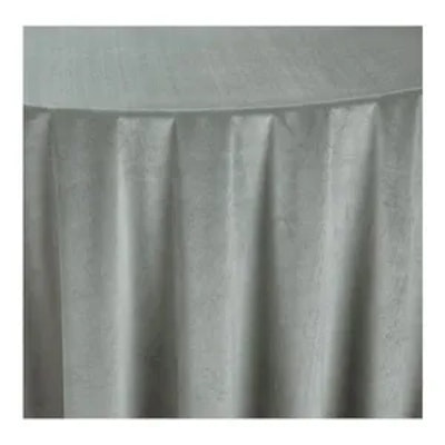 Скатерть велюр, круглая, серая - изображение 2