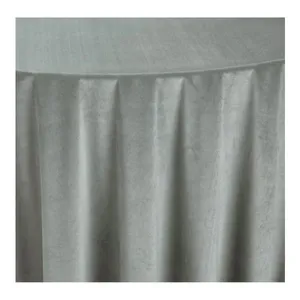 Скатерть велюр, круглая, серая - Фото 2