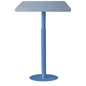 Стол коктейльный Твист Прямоугольный С, Черничный йогурт + серо-голубой (телескопические ноги) - изображение 1