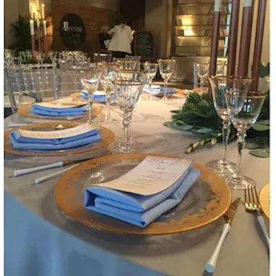 Салфетка голубая, полиэстер - изображение 3