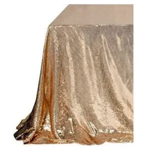 Скатерть с пайетками, прямоугльная, розовое золото - Фото 1