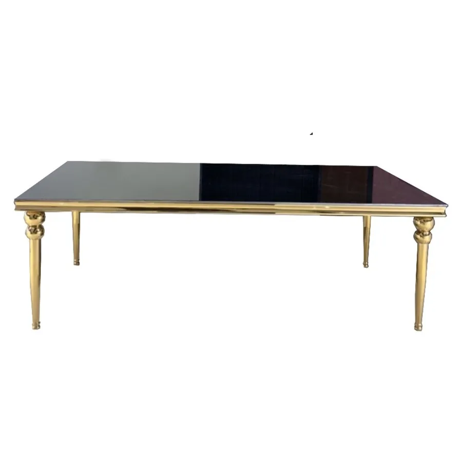 Прямоугольный стол Ректангл Золото-240, темное зеркало - Фото миниатюра 1