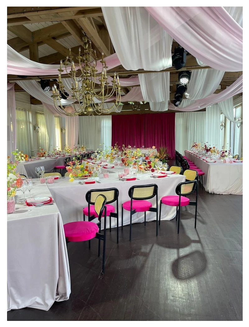 Стул Модерн Черный, Манящая фуксия