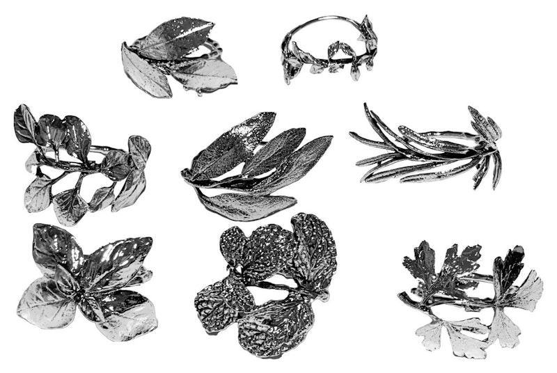 Кольцо для салфеток Флора Серебро