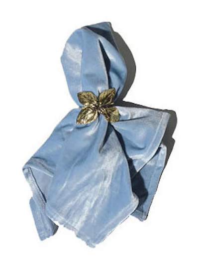 Салфетка голубая, бархат