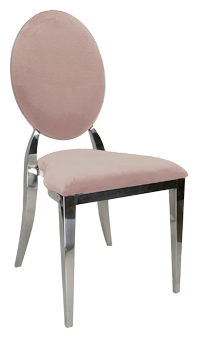 Стул Вашингтон Серебро, велюр, светло-розовый