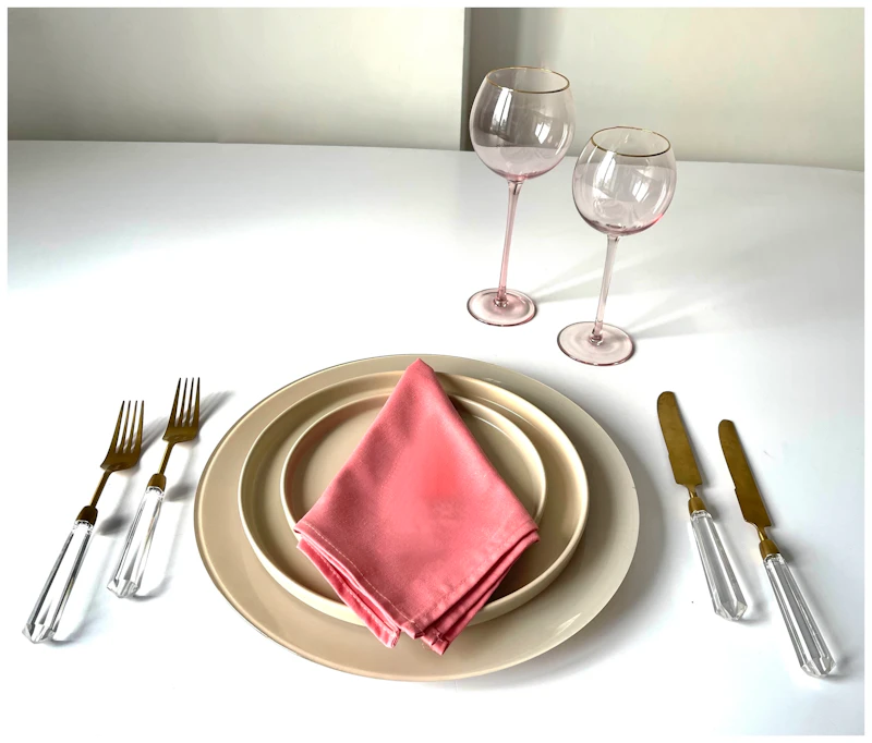 Салфетка из смесового льна, Настрой пиона