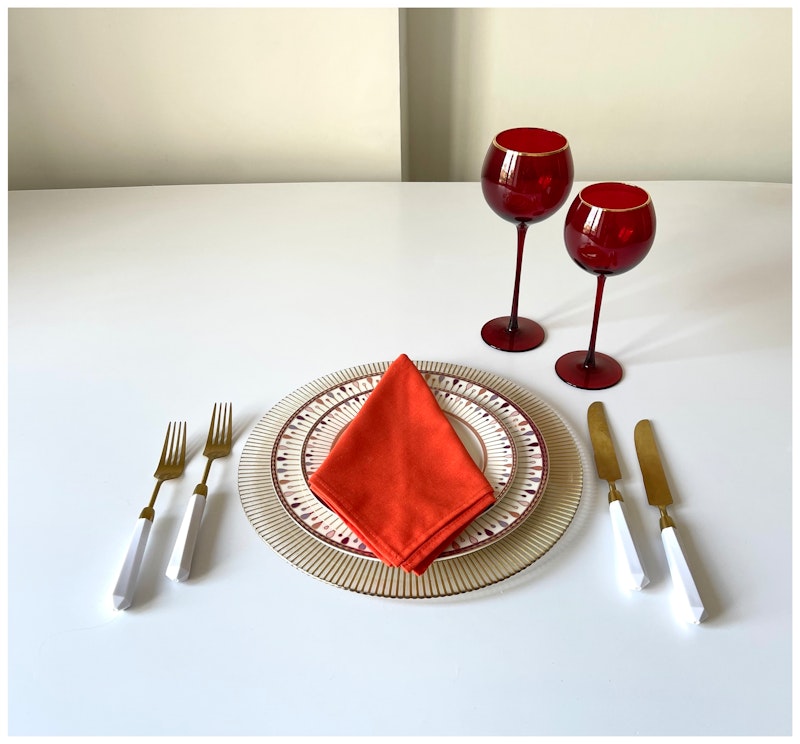 Сет бокалов Сирен рубиновых с золотой каймой