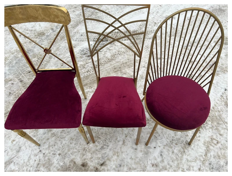 Стул Ле Солей, велюр, бордовый