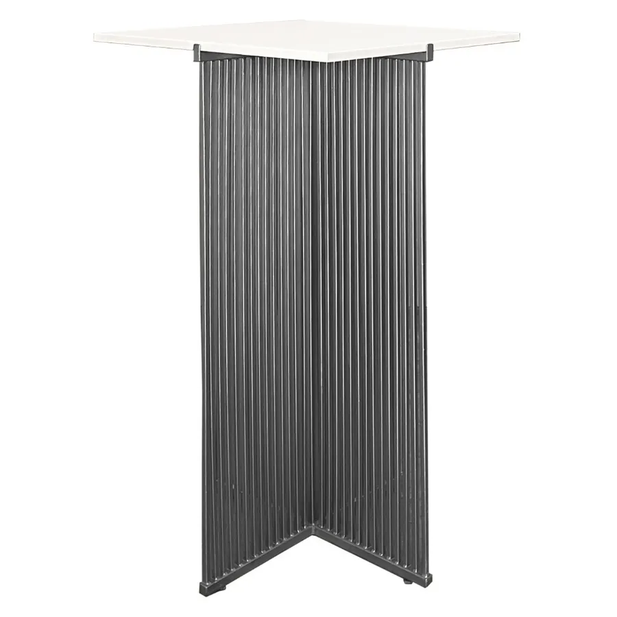 Коктейльный стол Шреддер Серебро с квадратной столешницей - Фото миниатюра 1