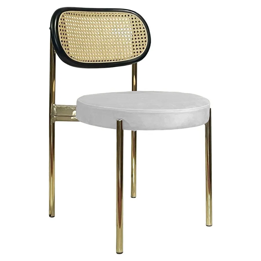 Стул Модерн Золото, Ротанг в черной раме + Млечный путь - Фото миниатюра 1