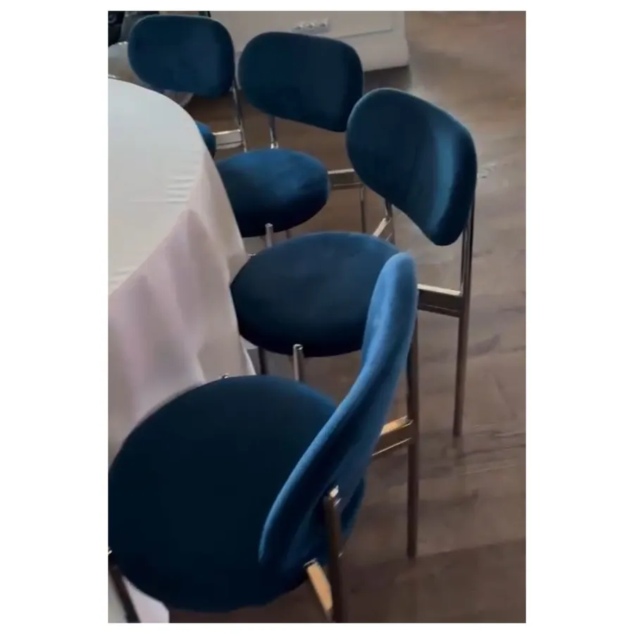 Стул Модерн Серебро, Глубокий синий - Фото миниатюра 3