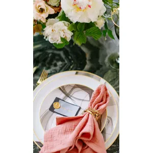 Кольцо для салфеток Флора Золото - Фото 3