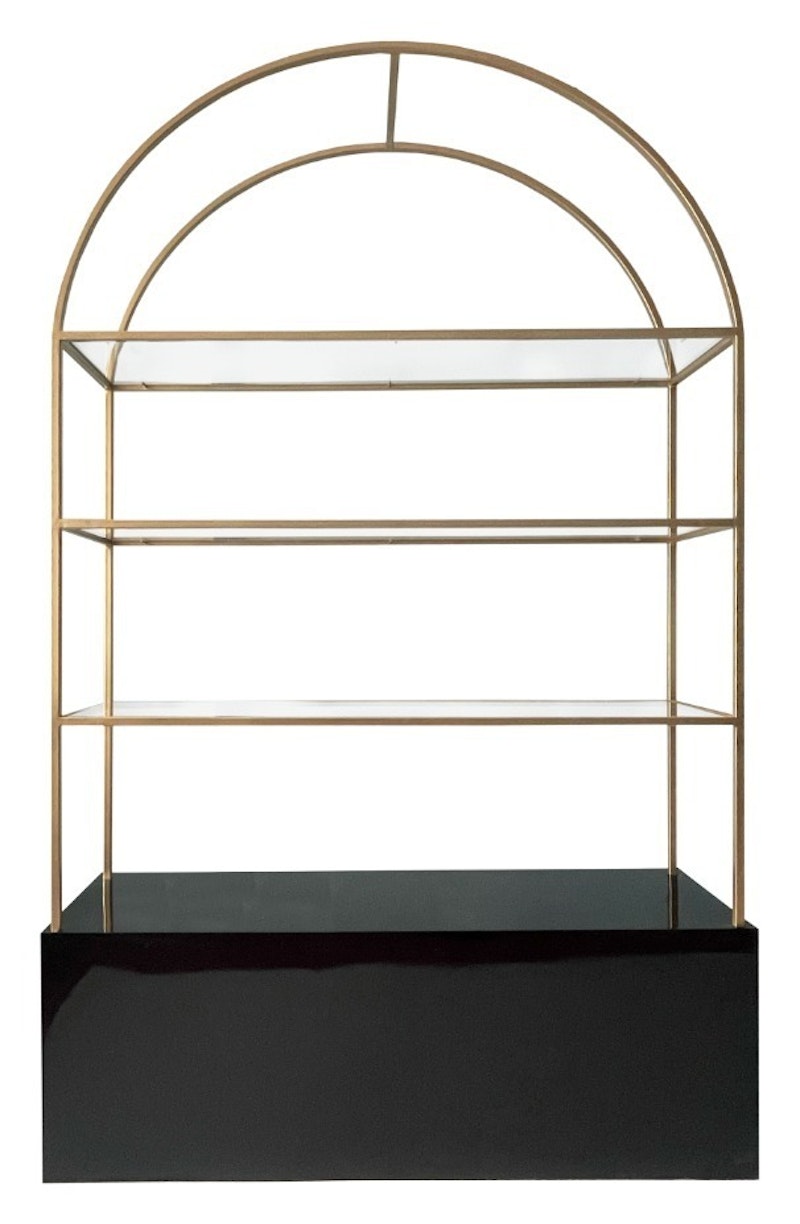 Стеллаж Арчи Золото + Черная тумба