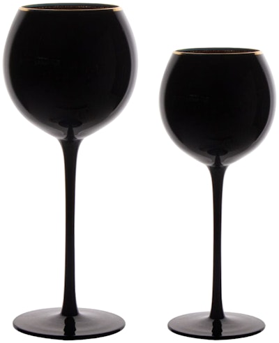 Сет бокалов Сирен нуар с золотой каймой