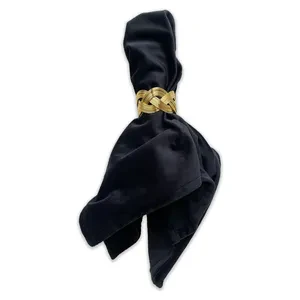 Кольцо для салфетки Косичка Золото - Фото 3