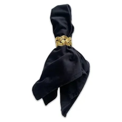 Кольцо для салфетки Косичка Золото - изображение 3