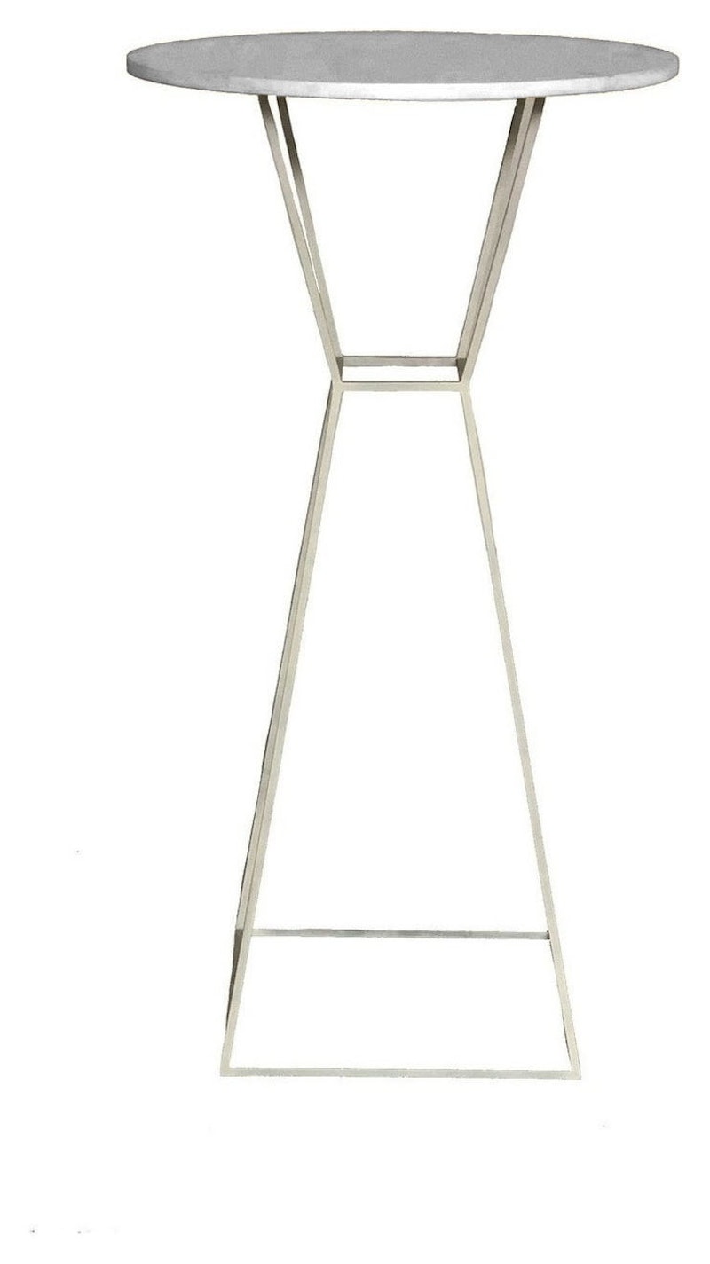 Коктейльный столик Песочные Часы Белый с круглой столешницей