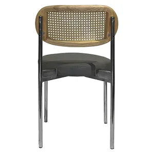 Стул Модерн Серебро, Натуральный ротанг + База серый (ЭКО-КОЖА) - изображение 4