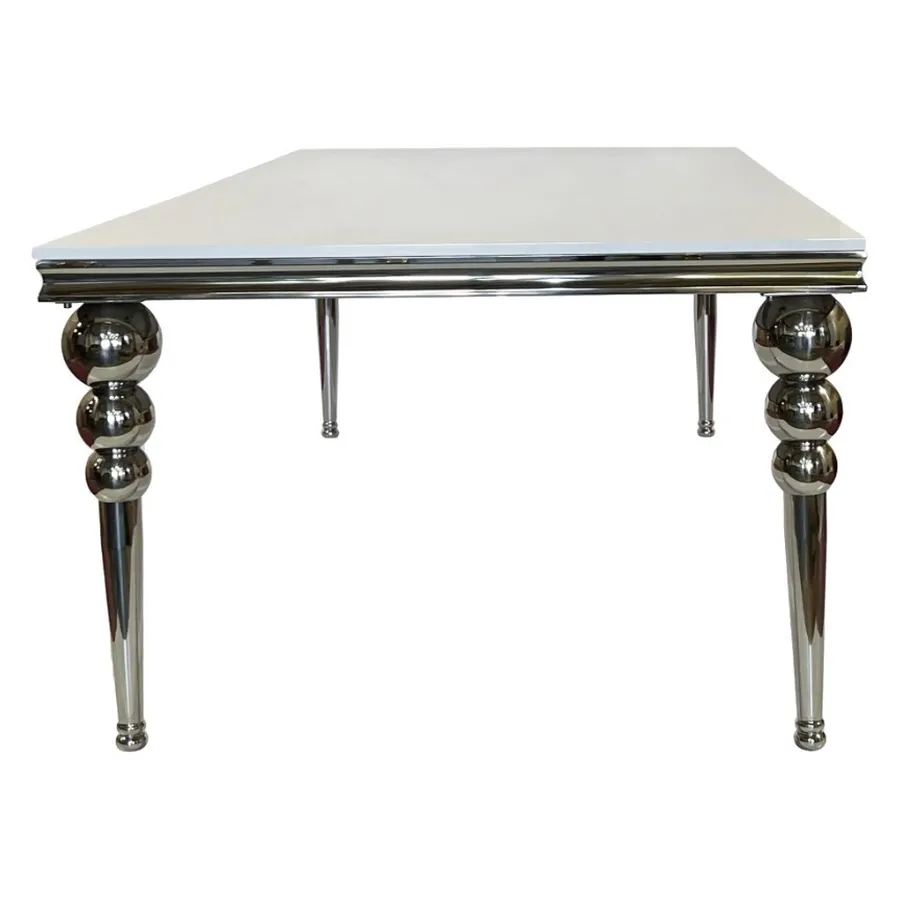 Прямоугольный стол Ректангл Серебро-240, белая столешница - Фото миниатюра 3