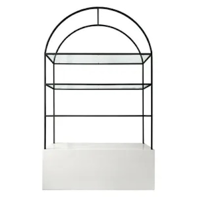 Стеллаж Арчи Черный + Белая тумба