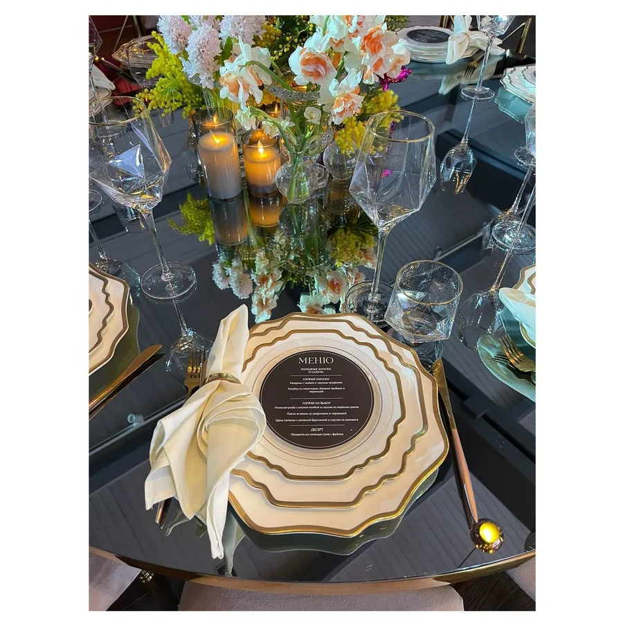 Сет тарелок Анна, 3 шт белые - Фото миниатюра 4