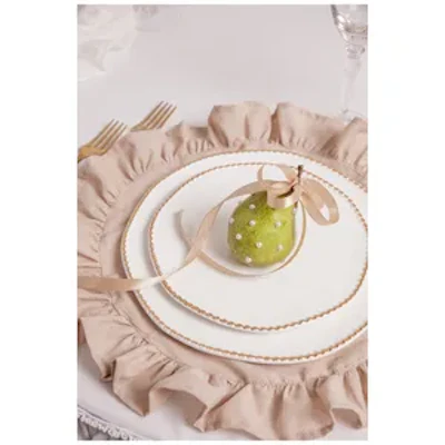 Салфетка из хлопка, с рюшами бежевая - изображение 6