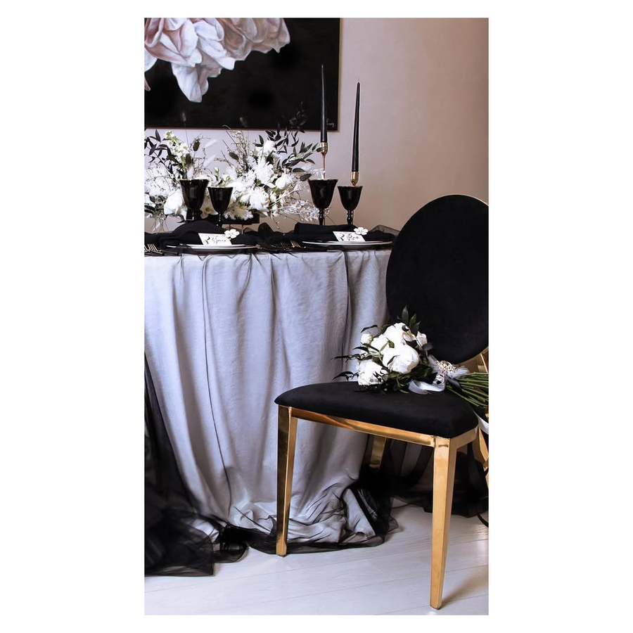 Стул Вашингтон Золото, велюр черный - Фото миниатюра 6