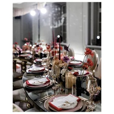 Стол-змейка-80, золотой, столешница темное зеркало, 1 модуль - изображение 5