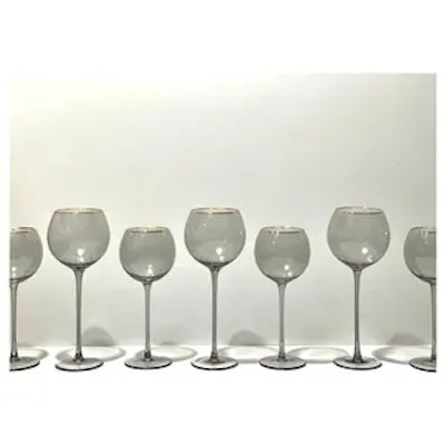 Бокал Сирен Л дымчатый с золотой каймой - изображение 5