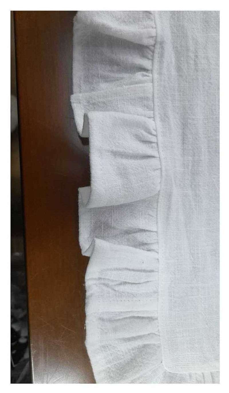 Скатерть из хлопка рюшами, прямоугольная белая