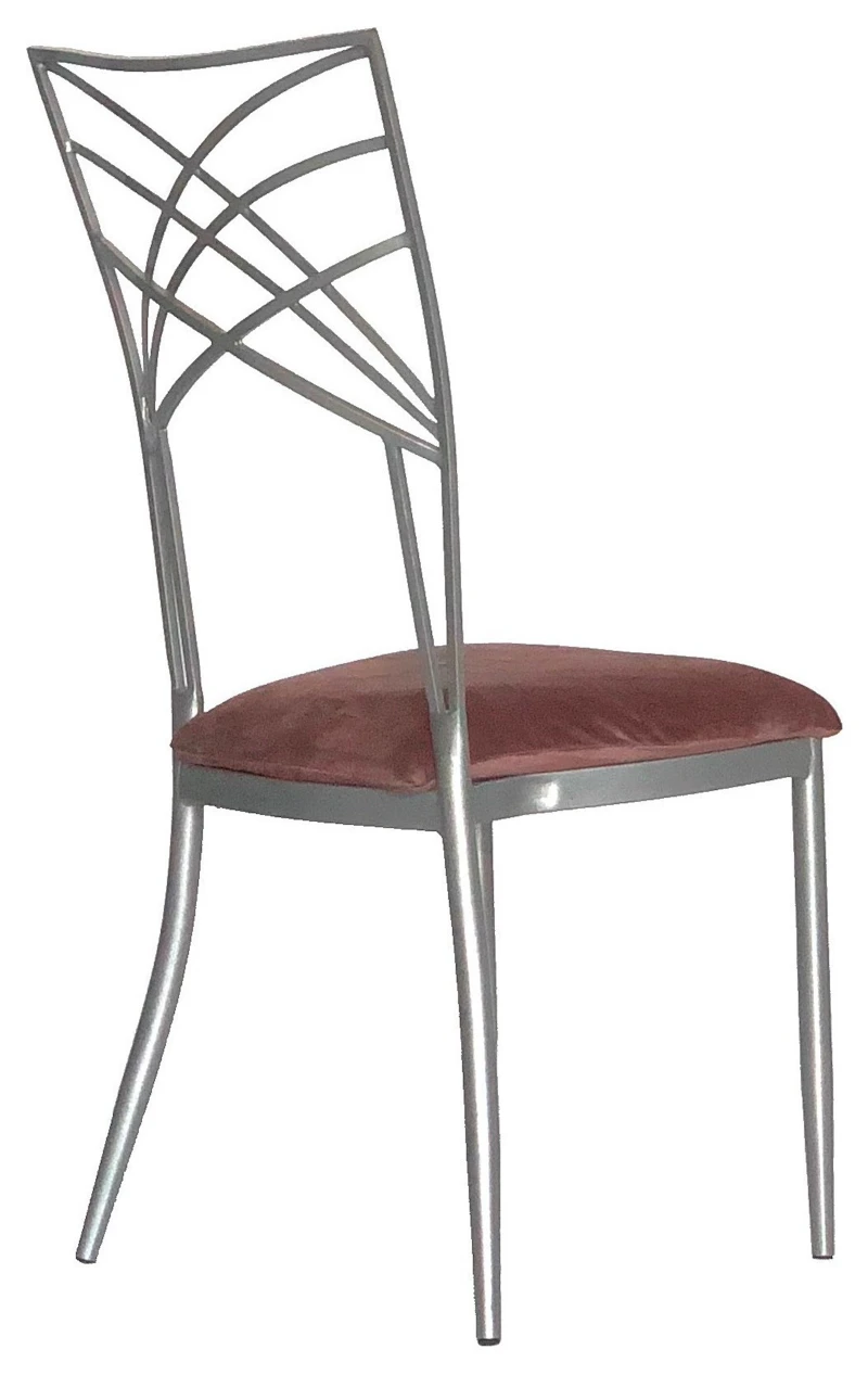 Стул Хамелеон, серебряный (велюр), пыльно-розовый