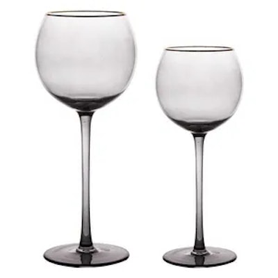 Сет бокалов Сирен дымчатых с золотой каймой