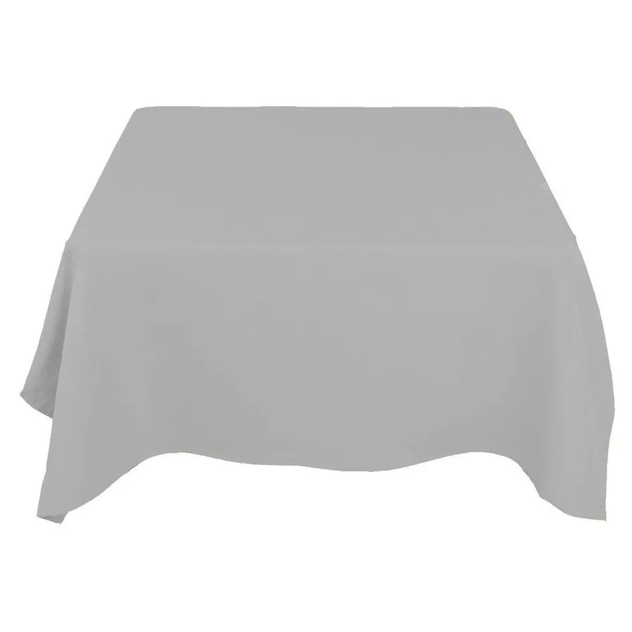 Скатерть полиэстер, квадратная, серая - Фото миниатюра 2