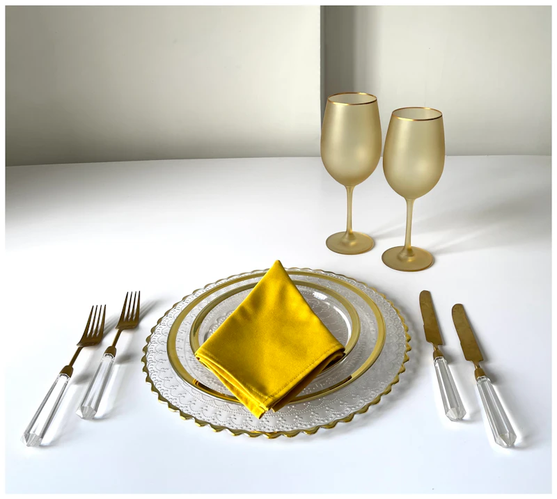 Салфетка из смесового льна, Самовлюбленный нарцисс