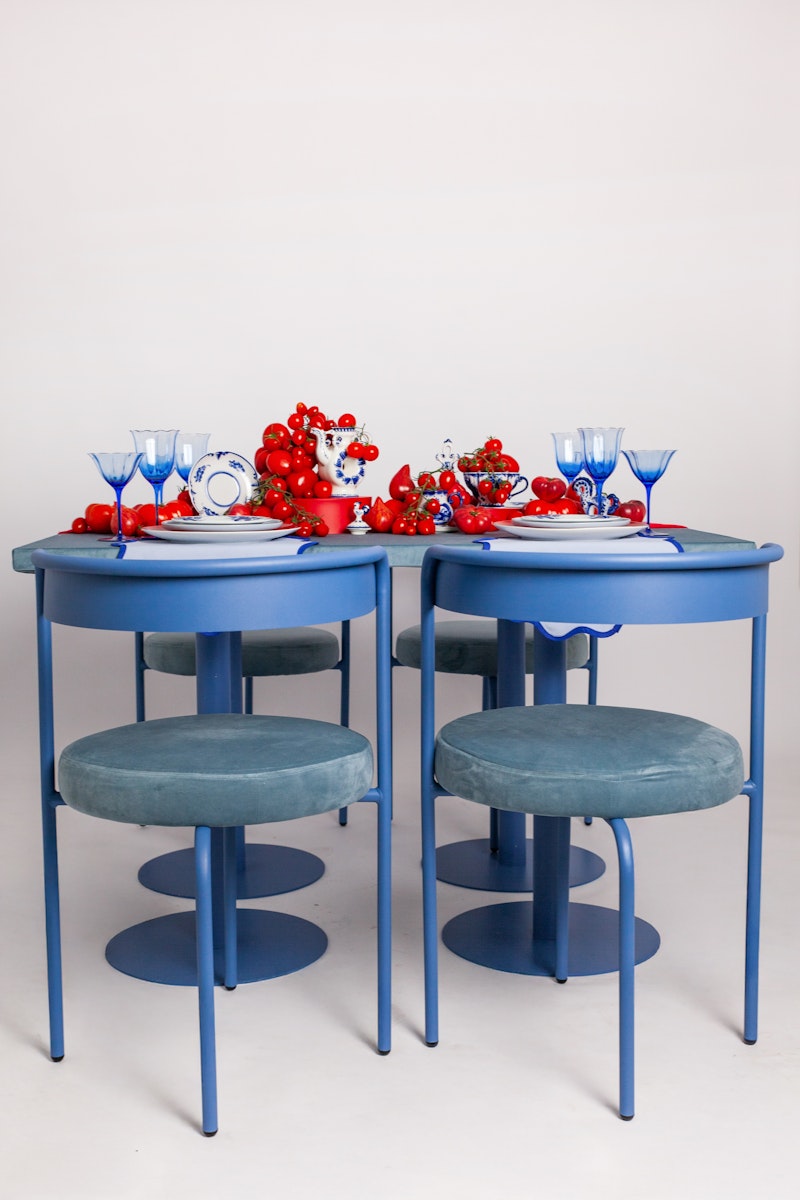 Стул Колори, Черничный йогурт + серо-голубой