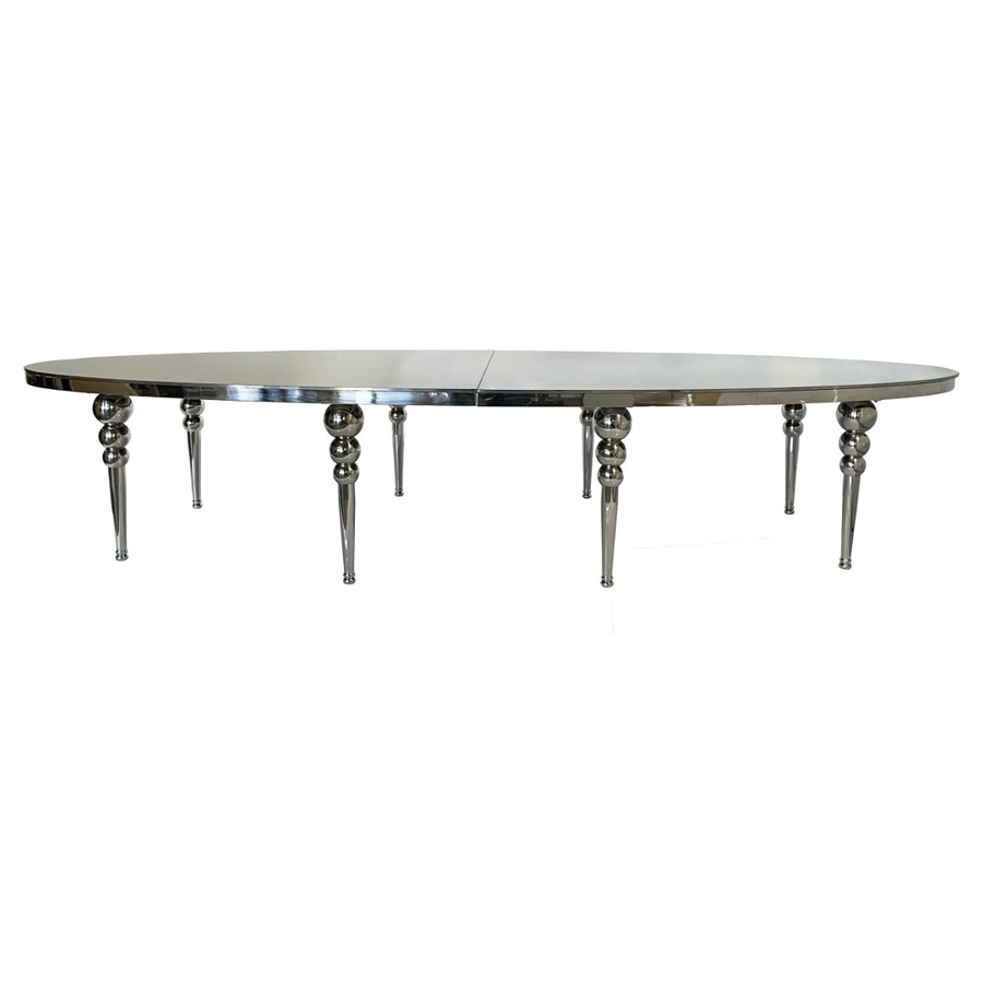 Стол Овал Серебро-400 (темное зеркало) - Фото миниатюра 1