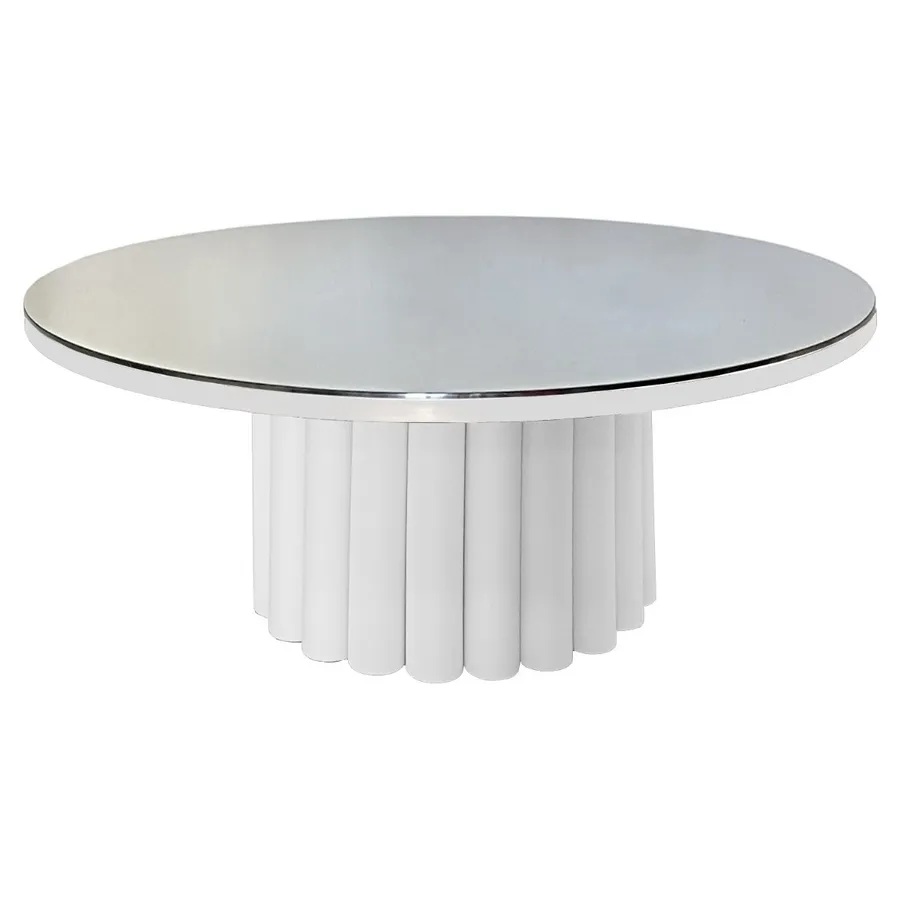 Стол зеркальная столешница, банкетный Сквош белый - Фото миниатюра 1