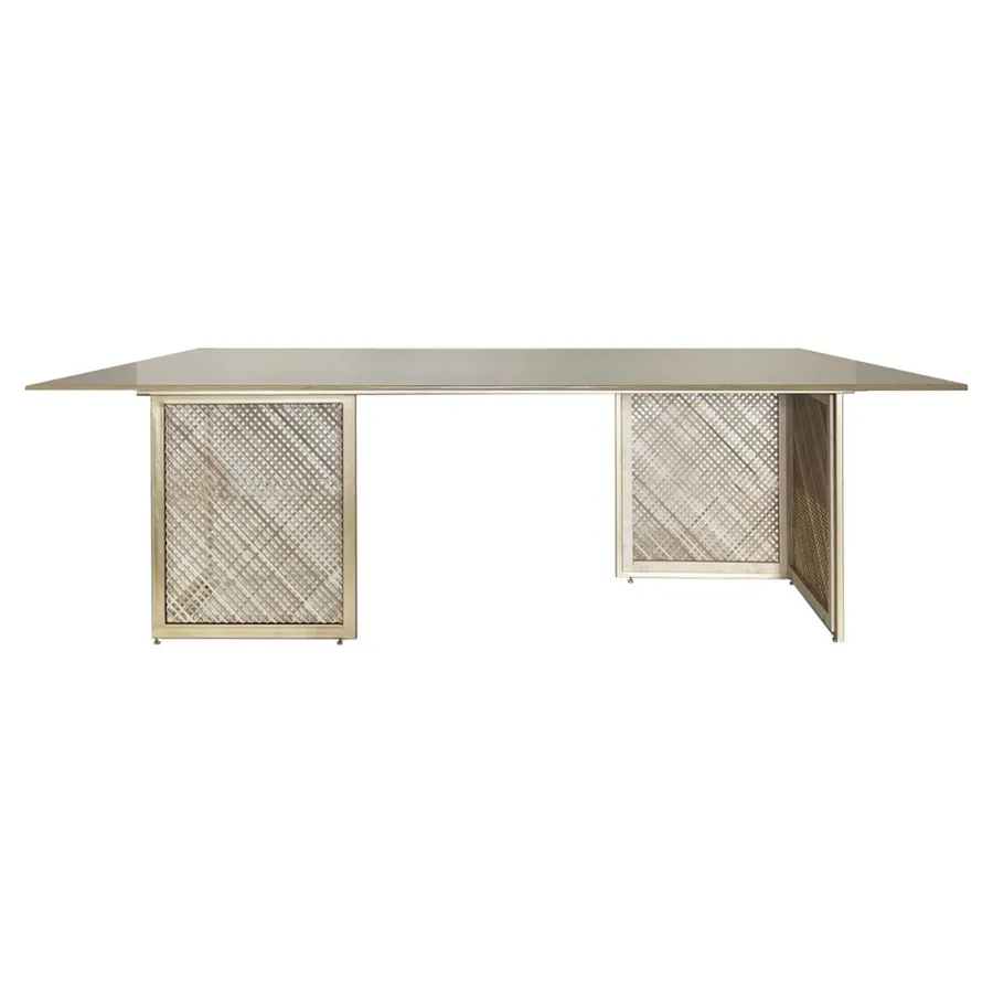 Стол Корнерс Конфесса, прямоугольный, нат.дерево + золото - Фото миниатюра 1