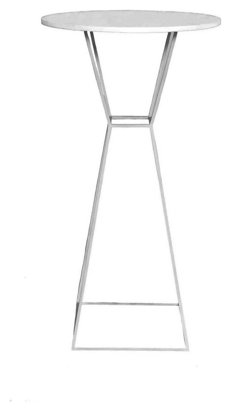 Коктейльный столик Песочные Часы Серебро с круглой столешницей