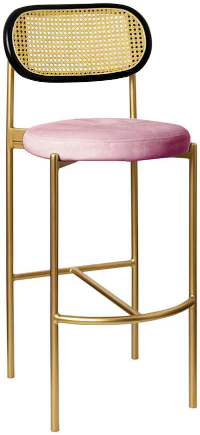 Стул барный Модерн Комфи, Ротанг в черной раме+Куколка  (любой цвет каркаса)