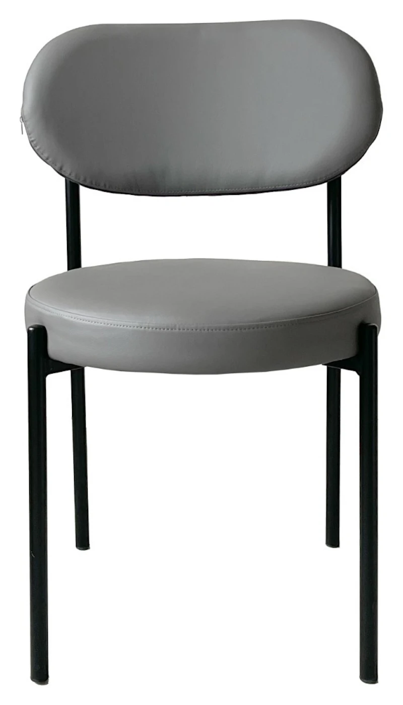 Стул Модерн Черный, База серый (ЭКО-КОЖА)