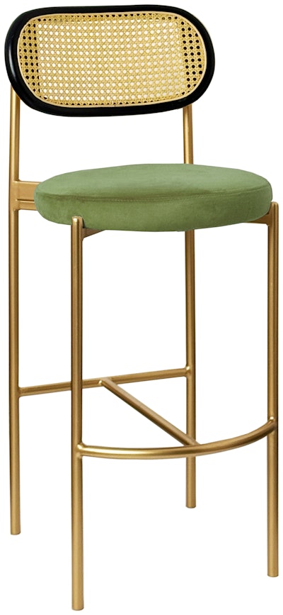 Стул барный Модерн Комфи, Ротанг в черной раме+Матча(любой цвет каркаса)