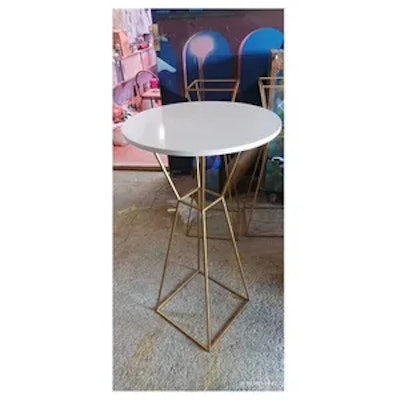 Коктейльный столик Песочные Часы Золото с круглой столешницей - изображение 3