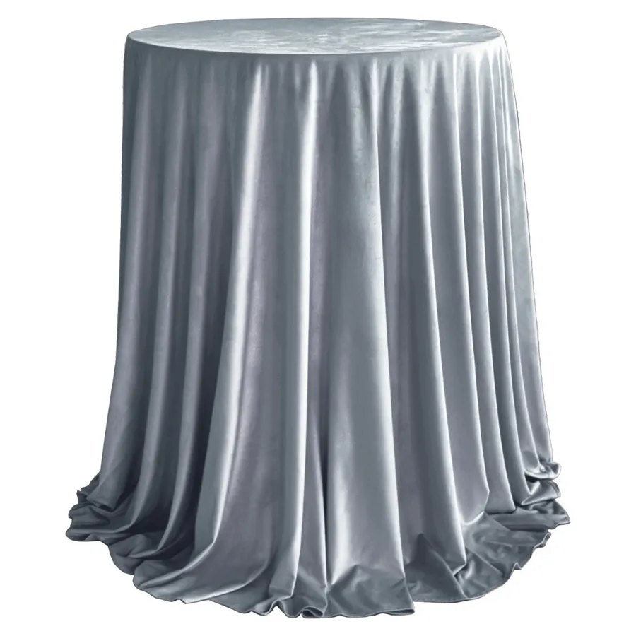 Комплект Стол коктейльный Тавола + скатерть велюр серо-голубая - Фото миниатюра 1