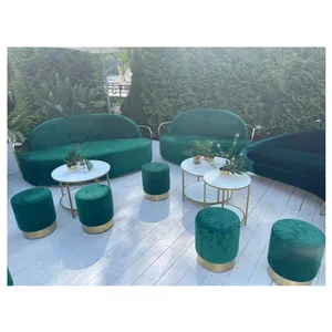 Пуф Цилиндр Золотой обод, изумрудный велюр - Фото 6