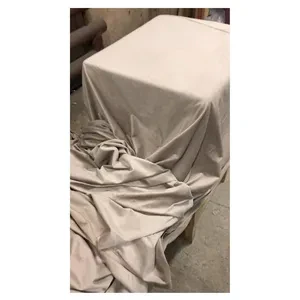 Скатерть велюр, круглая, бежевая - Фото 2