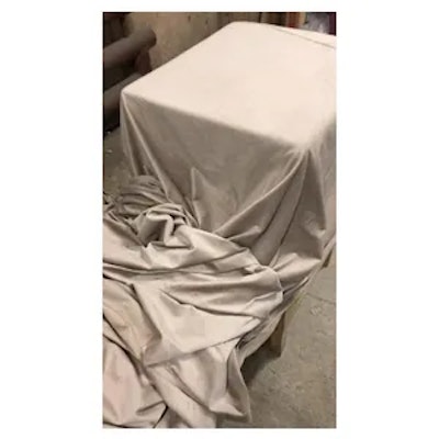 Скатерть велюр, круглая, бежевая - изображение 2