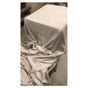 Скатерть велюр, круглая, бежевая - Фото 2