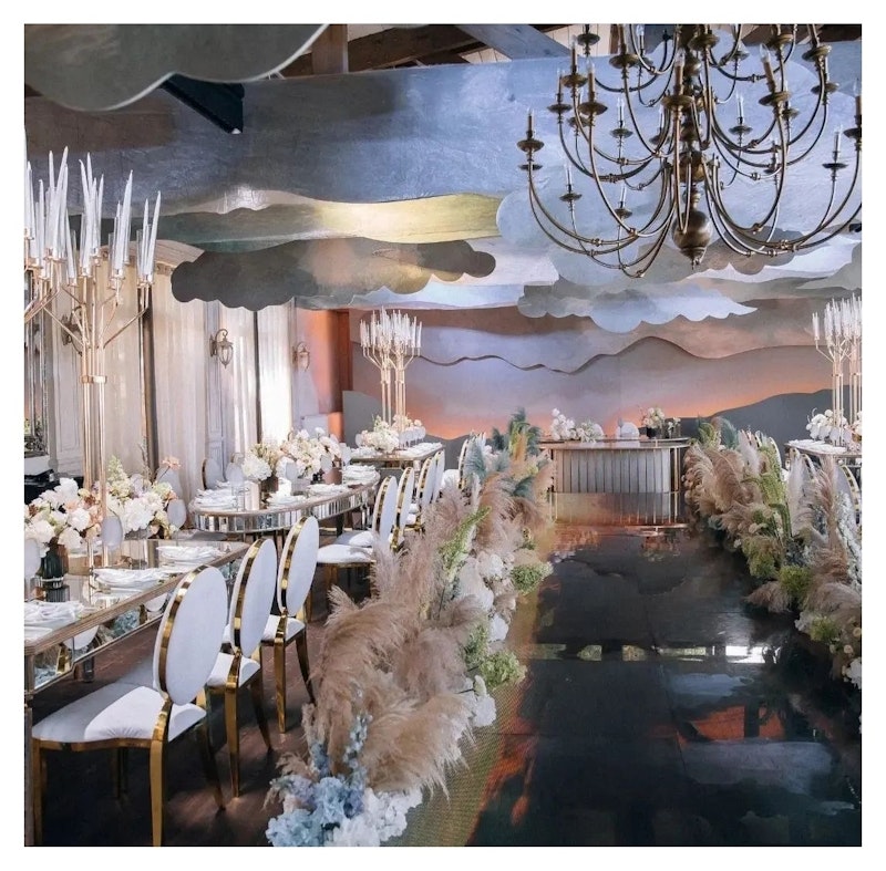 Канделябр золотой со стеклянными колбами Харизма (13 стоек)